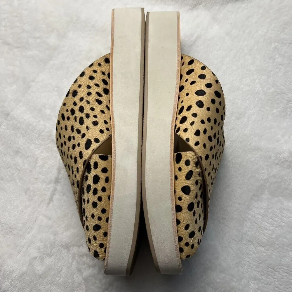Dolce Vita Capri Leopard Print Square Toe Slip On Sandals 8/8.5 Read Desc.